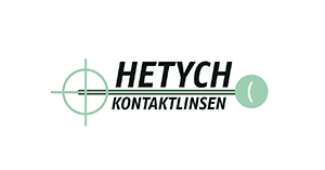 Hetych Kontaktlinsen Logo mit Fadenkreuz-Symbol